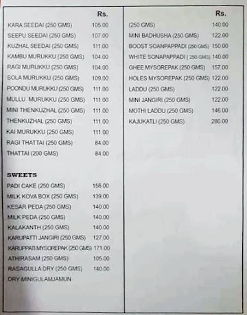 Aswin's Home Special Sweets & Snacks menu 