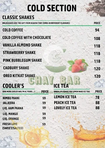 Chai Bar menu 