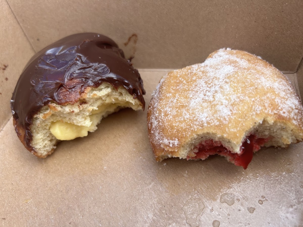 Boston creme and jelly filled donuts