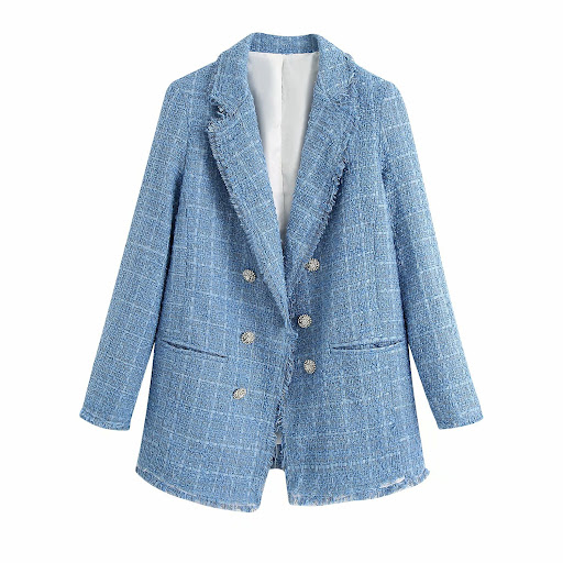 Title 6, Retro losse pak tweed dames blazerjack casual d...