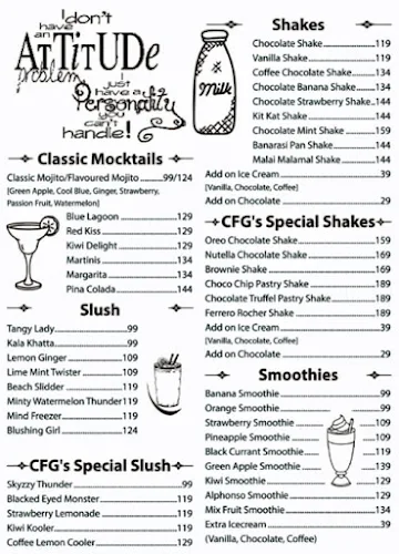 Coffee Fries & Gossips menu 