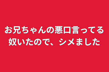 お兄ちゃんの悪口言ってる奴いたので、シメました