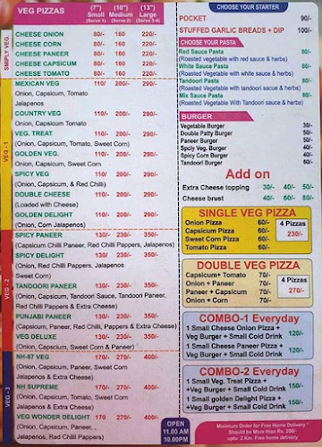 Pizza And Burger Club menu 