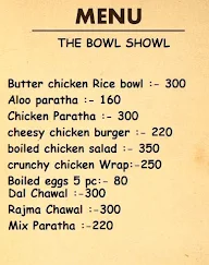The Bowl Showl menu 1