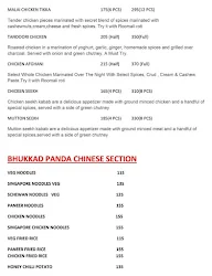 Bhukkad Panda menu 2