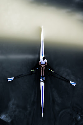 Single Scull, Tiber (Rome) di davide fantasia