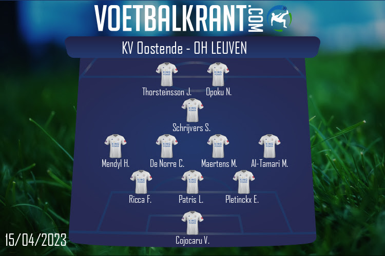 Opstelling OH Leuven | KV Oostende - OH Leuven (15/04/2023)