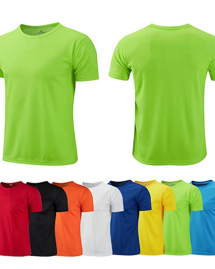 Quick-drying Round Neck Sport T-shirt Gym Jerseys Fitness... - 1