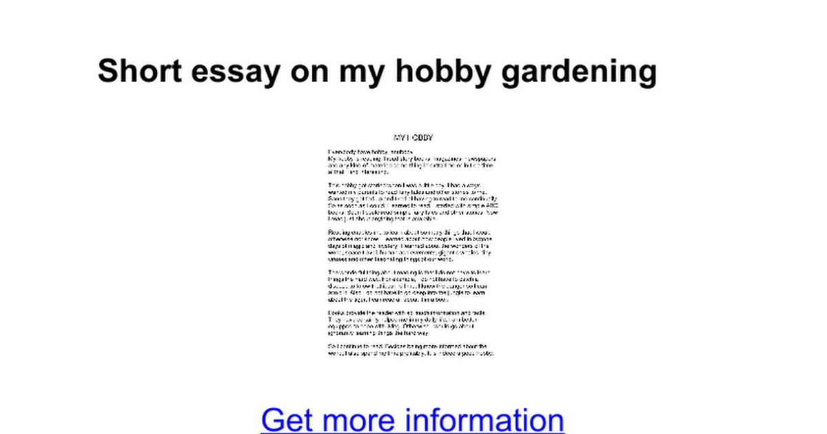 gardening essay writing