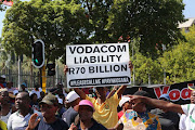 Pleasecallme movement protesting outside Vodacom head office in Midrand. They are protesting in support of Nkosana Makate. Makate invented Please Call Me. 31 January 2019.