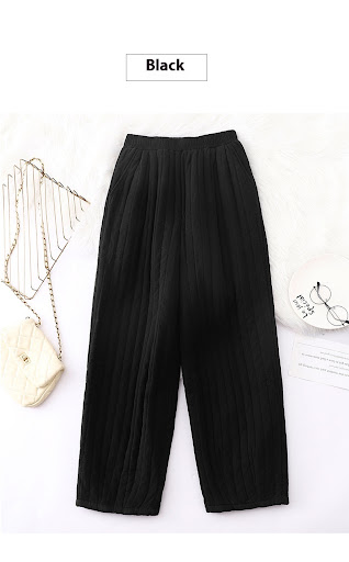 Title 8, All-match quilted casual pants featuring cotton...