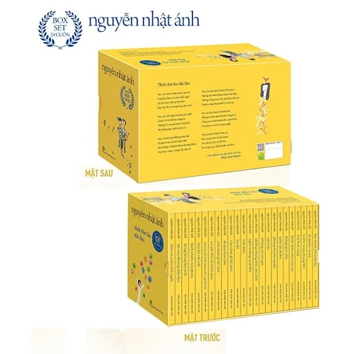 Fahasa - Thời Thơ Ấu Dài Lâu - Nguyễn Nhật Ánh - Boxset Vàng Ấm Áp (Bộ 24 Cuốn) - Tặng Kèm Giấy Note Hình Vuông