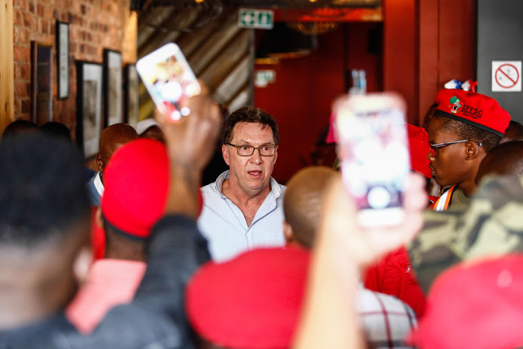 The EFF held a demonstration at the Smokehouse and Grill restaurant in Braamfontein last Thursday.