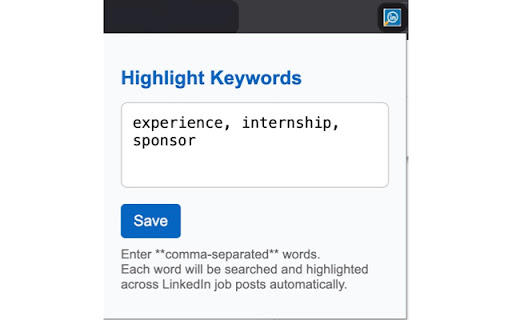 JobLense: LinkedIn Jobs Words Highlighter screenshot 1