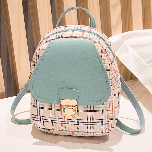 Title 5, Ladies Check Lock Small Backpack One Shoulder D...
