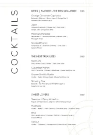 The Nest - The Den menu 1