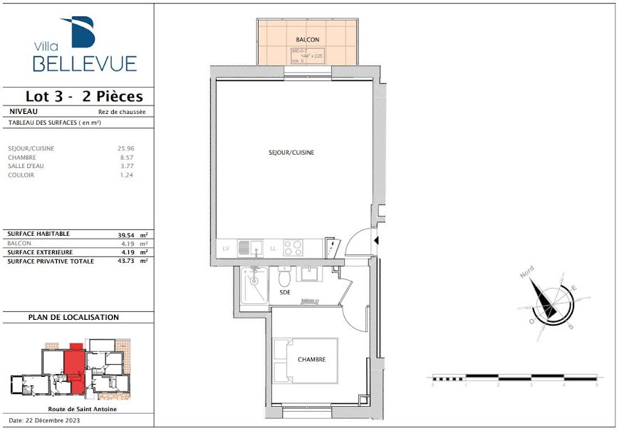 Vente appartement 2 pièces 40 m² à Nice (06000), 240 000 €