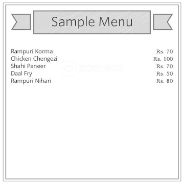 Rampuri Zaika menu 