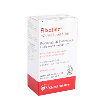 Flixotide Fluticasona 250 mcg Glaxo Inhalador Frasco x 60 Dosis  