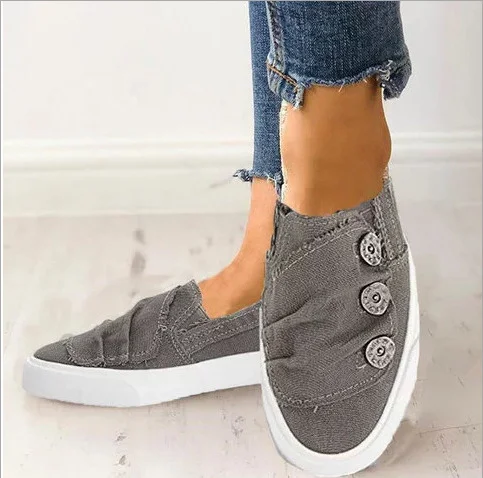 Title 4, Modieuze canvas platte schoenen met knoopontwer...