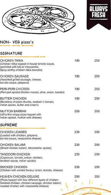 Heaven Box menu 