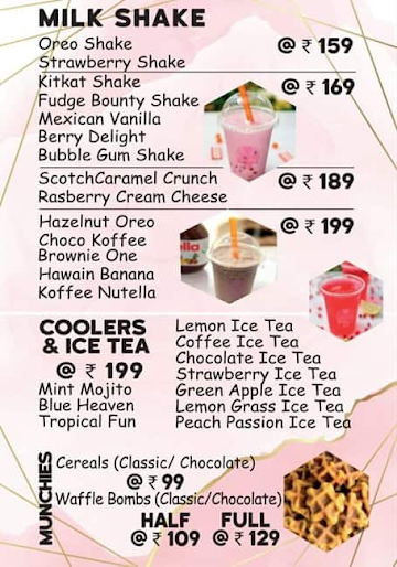 London Bubble Co. menu 