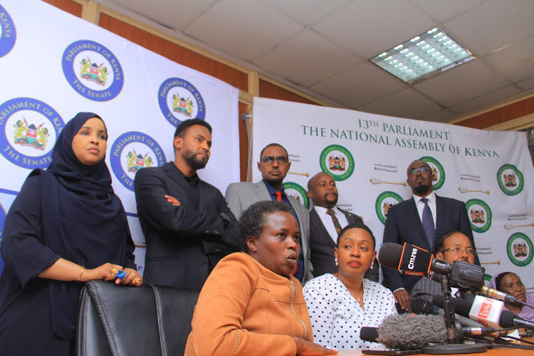 Disgrantled Jubilee party Members of parliament in a press conference in parliament on November.10th.2022/EZEKIEL AMING'A