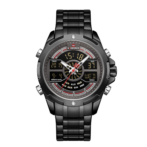 Title 1, Mens Dual Display Movement Luminous Week Calen...