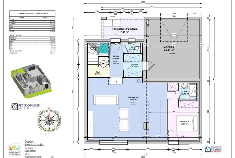  Vente Terrain + Maison - Terrain : 536m² - Maison : 90m² à Caseneuve (84750) 