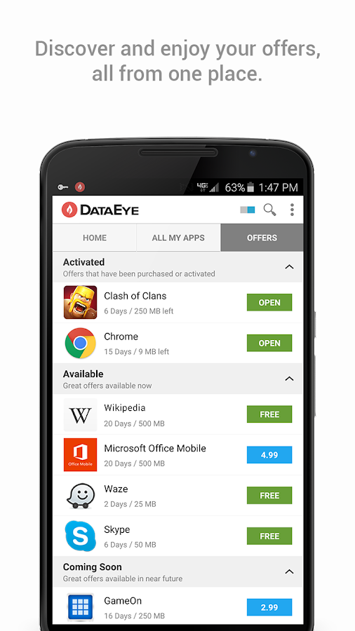 Dataeye Save Mobile Data Screenshot