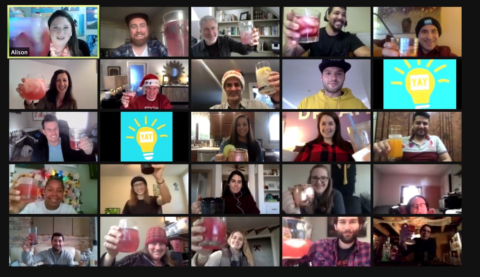 Virtual work holiday party with Yaymaker