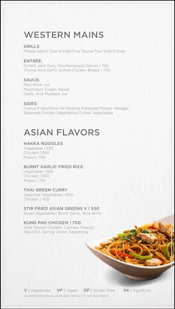 Paasha - JW Marriott Pune menu 