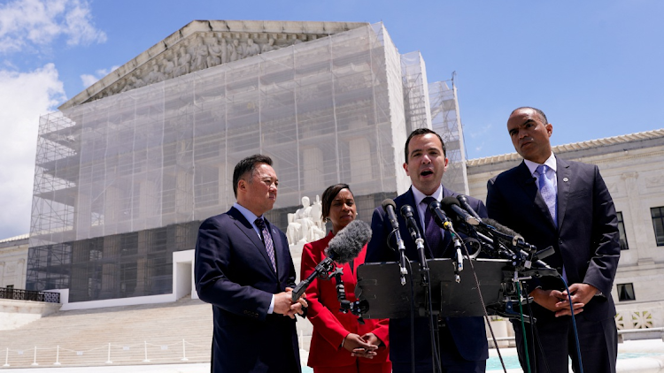 Matt Platkin, attorney general of New Jersey, outside the US Supreme Court in Washington, DC on May 15 2025, the day Supreme Court justices heard oral arguments over President Donald Trump's bid to broadly enforce his executive order to restrict automatic birthright citizenship.