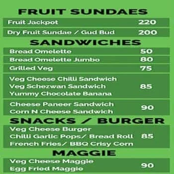 The Lassi Corner menu 