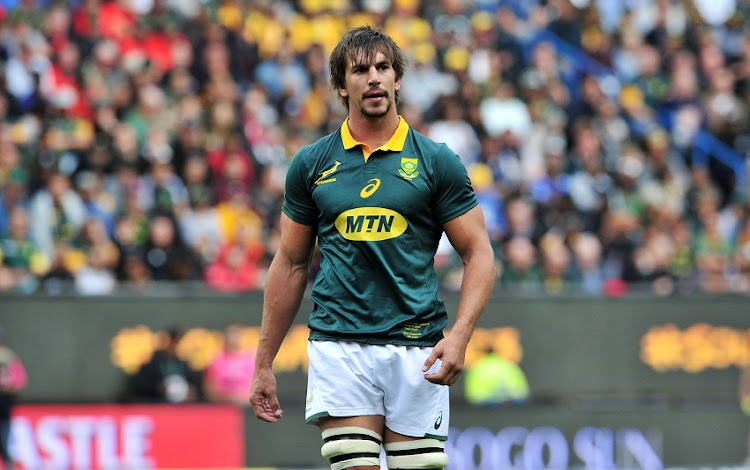 Springbok lock Eben Etzebeth has denied assaulting a homeless man or using racial slurs.