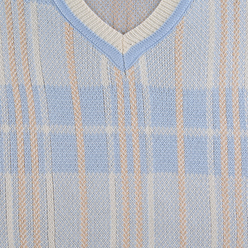 Title 23, Contrasting Checkered V Neck Sleeveless Top, Lo...