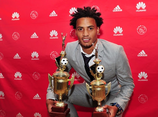 Ajax Cape Town and Bafana Bafana defender Rivaldo Coetzee poses with the Player of the Year Award and the Players Player of the Year Award during the club's 2016/17 end of the season Awards ceremony at Lagoon Beach Hotel, Cape Town on 20 May 2017. Ryan Wilkisky/BackpagePix