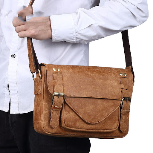Title 5, Vintage mens shoulder bag. Classic style meets...