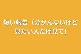 短い報告（分かんないけど見たい人だけ見て)