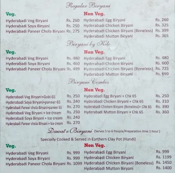 Andhra Biryani House menu 