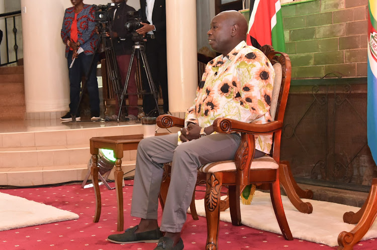 Deputy President Rigathi Gachagua during an interview at his Karen residence on March 17, 2023