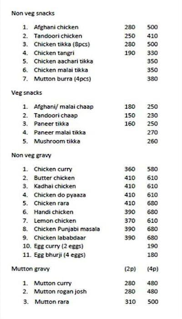 Tikka Junction menu 