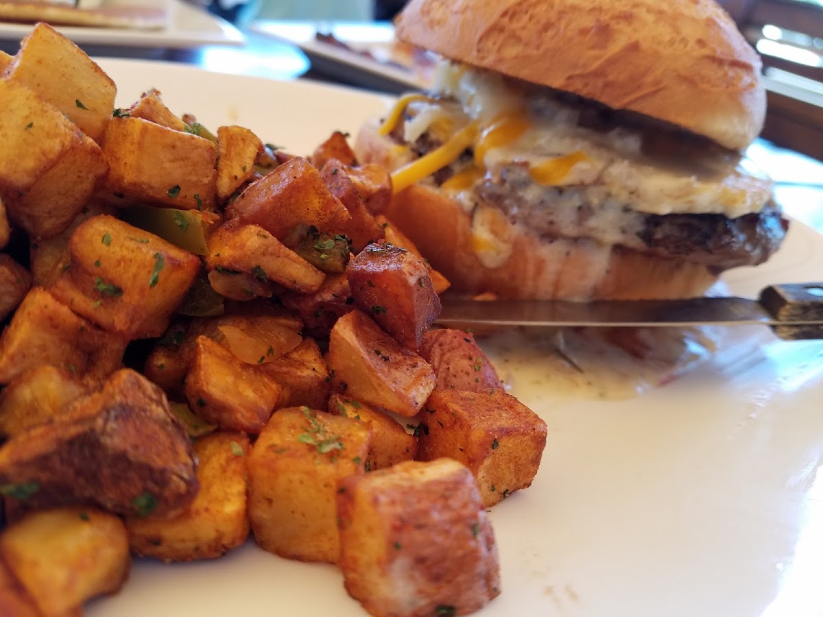 Gf breakfast burger with sausage gravy 😙