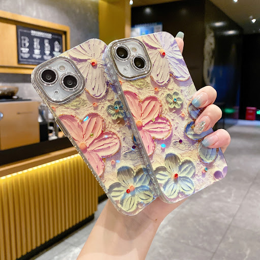 Title 4, Blue Light Color Flower Phone Case, stylish flo...