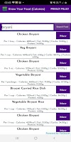 Food Calories Chart Screenshot