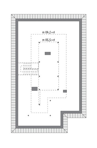 Wiosenny powiew - wariant I - M172a - Rzut poddasza do indywidualnej adaptacji (61,0 m2 powierzchni użytkowej)