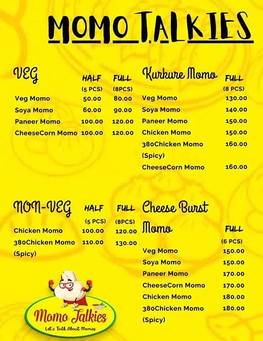 Momo Talkies menu 