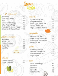 Ginger & Lemon menu 1