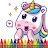 little pony unicorn coloring icon