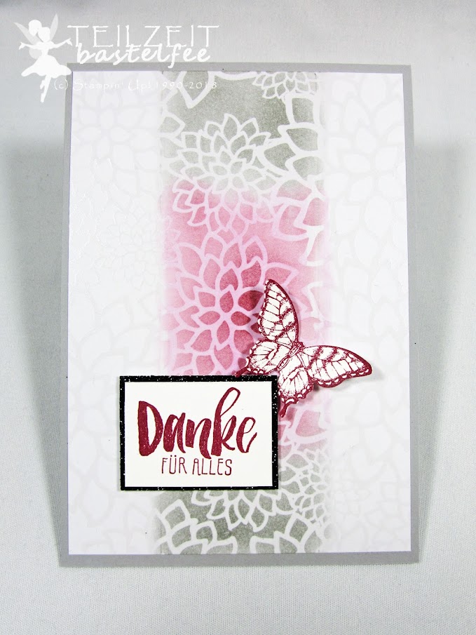 Stampin' Up! - Inkspire_me #384, Color Challenge, Sketch Challenge, Papillon Potpourri, Wunderbare Worte, Tausend Dank, Butterflies